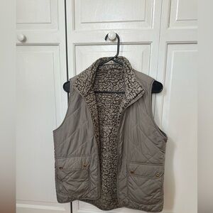 Reversible Quilted Vest with Sherpa Lining